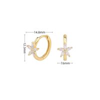 1 Pair Simple Style Flower Inlay Sterling Silver Zircon Earrings sku image 2