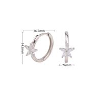 1 Pair Simple Style Flower Inlay Sterling Silver Zircon Earrings sku image 5
