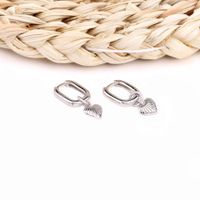 1 Pair Simple Style Heart Shape Sterling Silver Drop Earrings main image 2