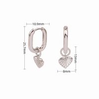 1 Pair Simple Style Heart Shape Sterling Silver Drop Earrings sku image 1