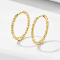 1 Pair Simple Style Round Plating Sterling Silver 14k Gold Plated Earrings main image 1