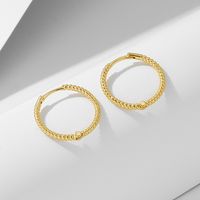 1 Pair Simple Style Round Plating Sterling Silver 14k Gold Plated Earrings main image 7