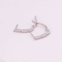 1 Pair Simple Style U Shape Inlay Sterling Silver Zircon Earrings main image 5