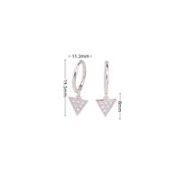 1 Pair Simple Style Commute Triangle Inlay Sterling Silver Zircon Drop Earrings sku image 1