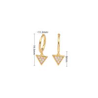 1 Pair Simple Style Commute Triangle Inlay Sterling Silver Zircon Drop Earrings sku image 2