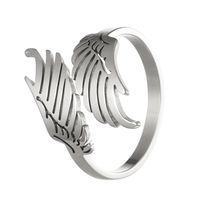 Gotisch Toller Stil Flügel Rostfreier Stahl Offener Ring sku image 1