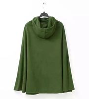 Generation Of 2016 European And American New Same Army Green Woolen Cape Coat Cape Shawl Coat A7-7855 main image 5