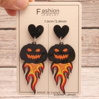 1 Pair Exaggerated Funny Pumpkin Asymmetrical Lacquer Painting Arylic main image 1