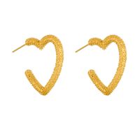 1 Pair Lady Heart Shape Plating Stainless Steel 18K Gold Plated Hoop Earrings main image 3