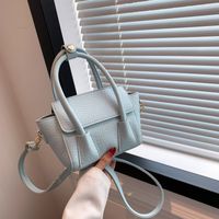 Women's Small Pu Leather Solid Color Elegant Classic Style Square Zipper Shoulder Bag Handbag Crossbody Bag sku image 4