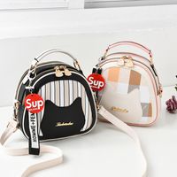 Women's Small Pu Leather Stripe Elegant Square Zipper Shoulder Bag Handbag Crossbody Bag main image 2