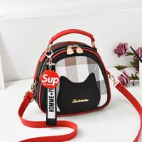 Women's Small Pu Leather Stripe Elegant Square Zipper Shoulder Bag Handbag Crossbody Bag sku image 4