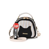 Women's Small Pu Leather Stripe Elegant Square Zipper Shoulder Bag Handbag Crossbody Bag main image 3