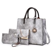 Women's All Seasons Pu Leather Solid Color Vintage Style Square Zipper Shoulder Bag Bag Sets Handbag sku image 2