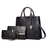 Women's All Seasons Pu Leather Solid Color Vintage Style Square Zipper Shoulder Bag Bag Sets Handbag sku image 3