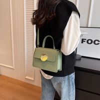 Women's Small Pu Leather Solid Color Elegant Basic Square Flip Cover Shoulder Bag Handbag Crossbody Bag main image 5