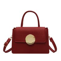 Women's Small Pu Leather Solid Color Elegant Basic Square Flip Cover Shoulder Bag Handbag Crossbody Bag main image 2