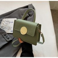 Women's Small Pu Leather Solid Color Elegant Basic Square Flip Cover Shoulder Bag Handbag Crossbody Bag sku image 2