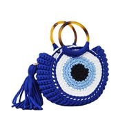 Women's Medium All Seasons Nylon Color Block Classic Style Round Open Circle Bag main image 5