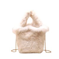 Women's Small Autumn&winter Plush Solid Color Streetwear Square Magnetic Buckle Handbag sku image 2