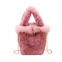 Women's Small Autumn&winter Plush Solid Color Streetwear Square Magnetic Buckle Handbag sku image 1