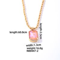 Simple Style Rectangle Copper Inlay Zircon Pendant Necklace sku image 2