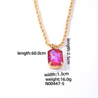 Simple Style Rectangle Copper Inlay Zircon Pendant Necklace sku image 5
