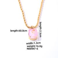 Simple Style Rectangle Copper Inlay Zircon Pendant Necklace sku image 6