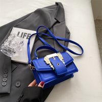 Women's Medium Pu Leather Solid Color Streetwear Square Magnetic Buckle Shoulder Bag Handbag Crossbody Bag sku image 3