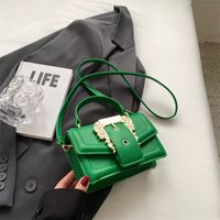 Women's Medium Pu Leather Solid Color Streetwear Square Magnetic Buckle Shoulder Bag Handbag Crossbody Bag sku image 4