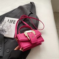 Women's Medium Pu Leather Solid Color Streetwear Square Magnetic Buckle Shoulder Bag Handbag Crossbody Bag sku image 6
