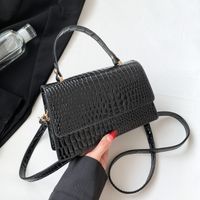 Women's Medium Pu Leather Solid Color Classic Style Square Magnetic Buckle Shoulder Bag Crossbody Bag Square Bag sku image 1