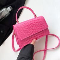 Women's Medium Pu Leather Solid Color Classic Style Square Magnetic Buckle Shoulder Bag Crossbody Bag Square Bag sku image 6