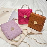 Women's Pu Leather Solid Color Basic Square Magnetic Buckle Shoulder Bag Crossbody Bag Chain Bag main image 5