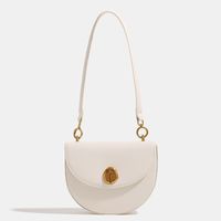 Women's Small All Seasons Pu Leather Solid Color Basic Semicircle Magnetic Buckle Shoulder Bag main image 5