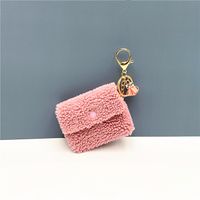 Elegant Vintage Style Solid Color Metal Fleece Unisex Bag Pendant Keychain sku image 1