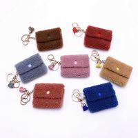 Elegant Vintage Style Solid Color Metal Fleece Unisex Bag Pendant Keychain main image 3