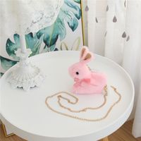 Women's Pp Cotton Rabbit Cute Rabbit-shaped Zipper Crossbody Bag sku image 1