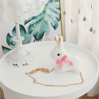 Women's Pp Cotton Rabbit Cute Rabbit-shaped Zipper Crossbody Bag sku image 5