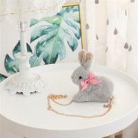 Women's Pp Cotton Rabbit Cute Rabbit-shaped Zipper Crossbody Bag sku image 4