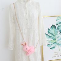 Women's Pp Cotton Rabbit Cute Rabbit-shaped Zipper Crossbody Bag main image 4