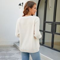 Women's Sweater Long Sleeve Sweaters & Cardigans Zipper Casual Solid Color main image 3