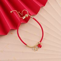 Fashion Animal Alloy Rope Inlay Artificial Gemstones Women's Bracelets 1 Piece sku image 19