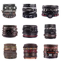 Style Ethnique La Plume Faux Cuir Alliage Patchwork Hommes Bracelets main image 1