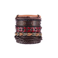 Ethnic Style Feather Pu Leather Alloy Patchwork Men's Bracelets main image 5