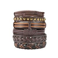 Ethnic Style Feather Pu Leather Alloy Patchwork Men's Bracelets sku image 7