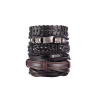 Ethnic Style Feather Pu Leather Alloy Patchwork Men's Bracelets sku image 6