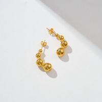 1 Pair Modern Style Artistic Commute Round Plating 304 Stainless Steel 14K Gold Plated Ear Studs main image 3