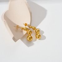 1 Pair Modern Style Artistic Commute Round Plating 304 Stainless Steel 14K Gold Plated Ear Studs main image 4