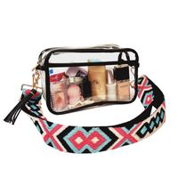 Women's Small Pvc Printing Solid Color Vintage Style Square Zipper Crossbody Bag sku image 2